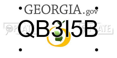 QB3I5B Georgia License Plate
