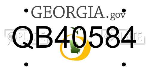 QB40584 Georgia License Plate