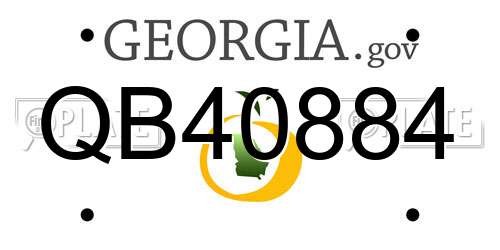 QB40884 Georgia License Plate