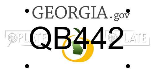 QB442 Georgia License Plate
