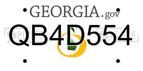QB4D554 Georgia License Plate