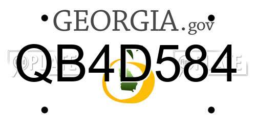 QB4D584 Georgia License Plate