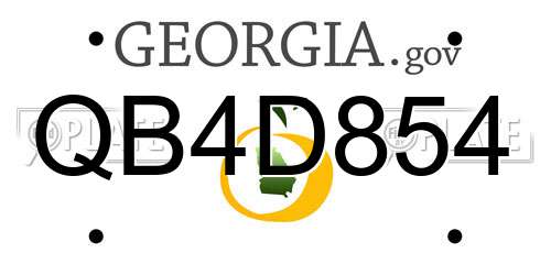 QB4D854 Georgia License Plate