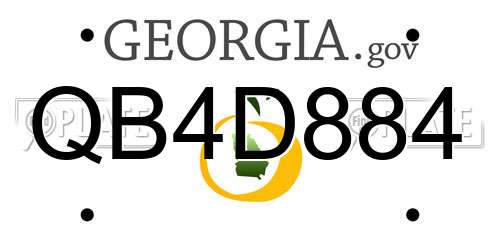 QB4D884 Georgia License Plate