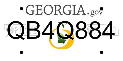 QB4Q884 Georgia License Plate