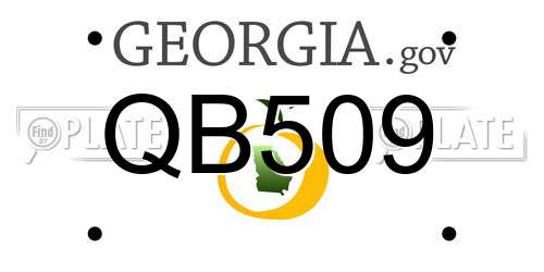 QB509 Georgia License Plate