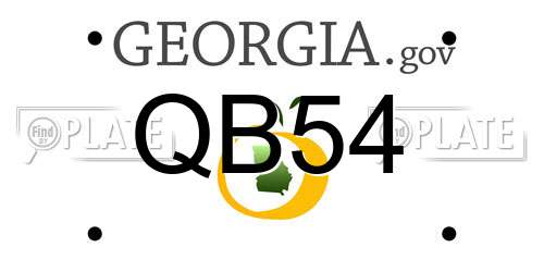 QB54 Georgia License Plate