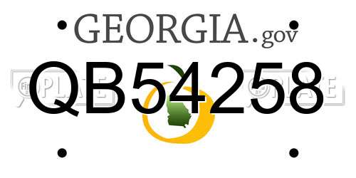 QB54258 Georgia License Plate