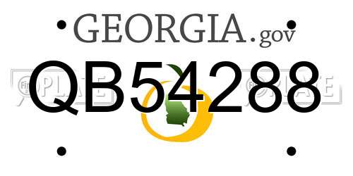 QB54288 Georgia License Plate