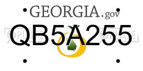 QB5A255 Georgia License Plate