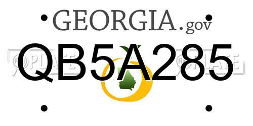 QB5A285 Georgia License Plate