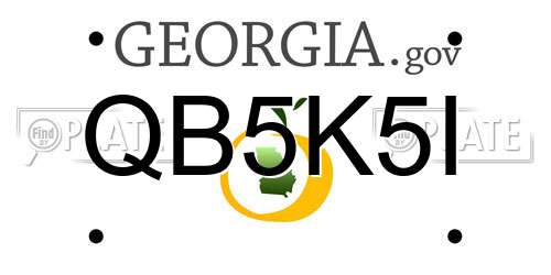 QB5K5I Georgia License Plate