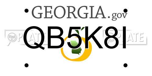 QB5K8I Georgia License Plate