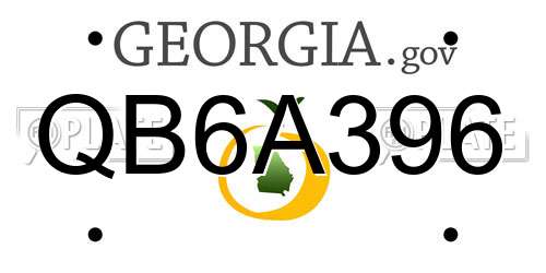 QB6A396 Georgia License Plate