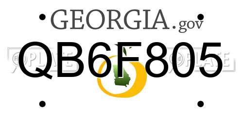 QB6F805 Georgia License Plate