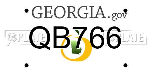 QB766 Georgia License Plate