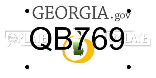 QB769 Georgia License Plate
