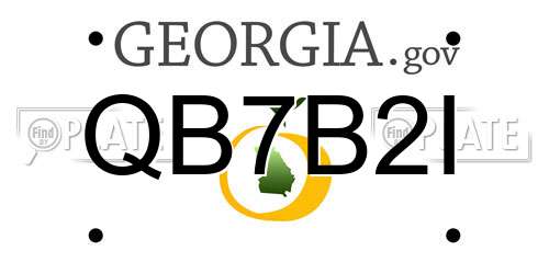 QB7B2I Georgia License Plate
