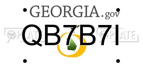 QB7B7I Georgia License Plate