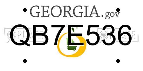 QB7E536 Georgia License Plate