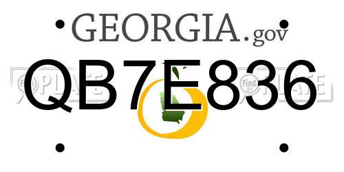 QB7E836 Georgia License Plate