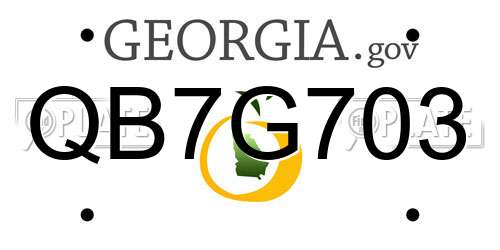 QB7G703 Georgia License Plate