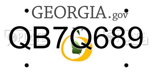 QB7Q689 Georgia License Plate
