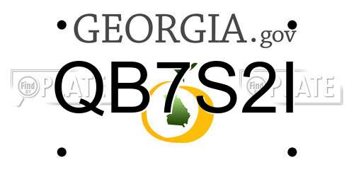 QB7S2I Georgia License Plate