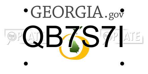 QB7S7I Georgia License Plate