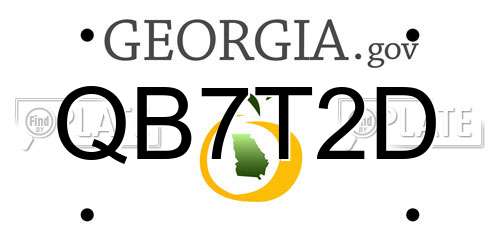 QB7T2D Georgia License Plate