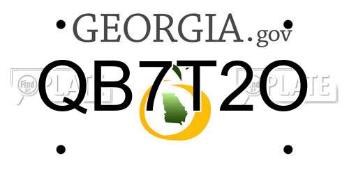 QB7T2O Georgia License Plate