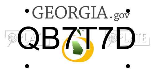 QB7T7D Georgia License Plate