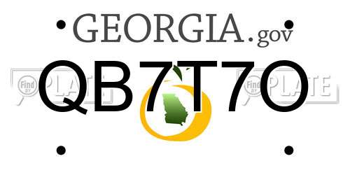 QB7T7O Georgia License Plate