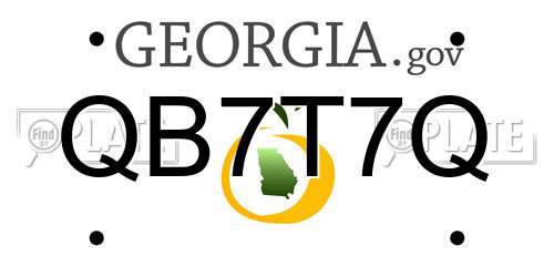 QB7T7Q Georgia License Plate