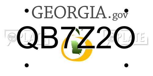 QB7Z2O Georgia License Plate