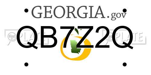 QB7Z2Q Georgia License Plate