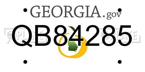 QB84285 Georgia License Plate