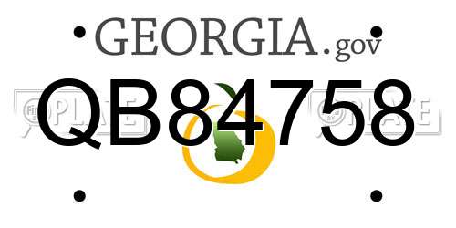 QB84758 Georgia License Plate