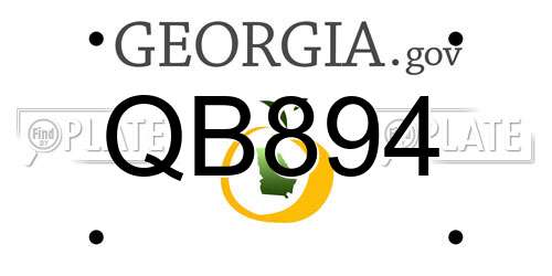 QB894 Georgia License Plate