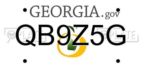 QB9Z5G Georgia License Plate