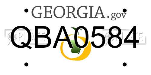 QBA0584 Georgia License Plate