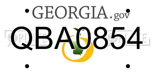 QBA0854 Georgia License Plate
