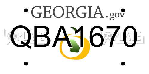 QBA1670 Georgia License Plate