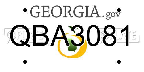 QBA3081 Georgia License Plate