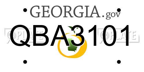QBA3101 Georgia License Plate