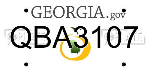 QBA3107 Georgia License Plate