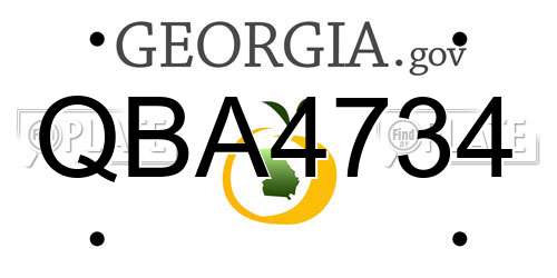 QBA4734 Georgia License Plate