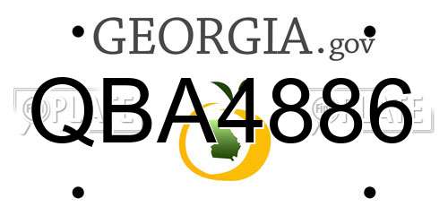 QBA4886 Georgia License Plate