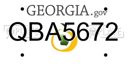 QBA5672 Georgia License Plate