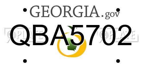 QBA5702 Georgia License Plate